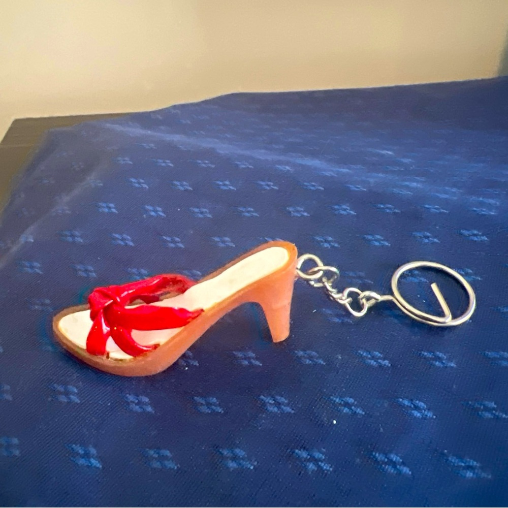Vintage Women's High Heel Red Keychain Fashion Design Shoe